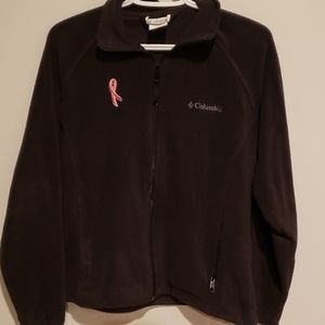 Womens Columbia Fleece Zip Up Pink Breast Cancer